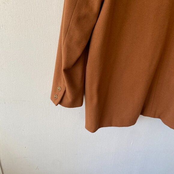 All Week Long Cashmere Coat Womens 14 Petite Wool Blend Brown Minimalist VTG - Picture 7 of 7